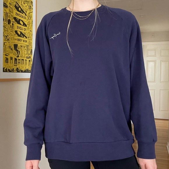 Navy blue second layer crewneck sweater - Picture 5 of 12
